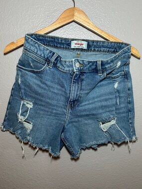 Wrangler Women's Ripped Light Blue Denim Cutoff Shorts
